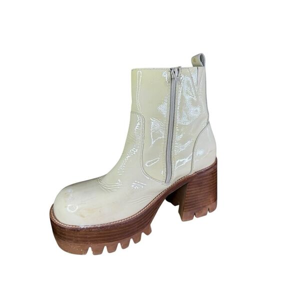 Jeffrey Campbell Quavo Ice Crinkle Patent Leather Chunky Platform Boots Size 10 - Picture 10 of 14
